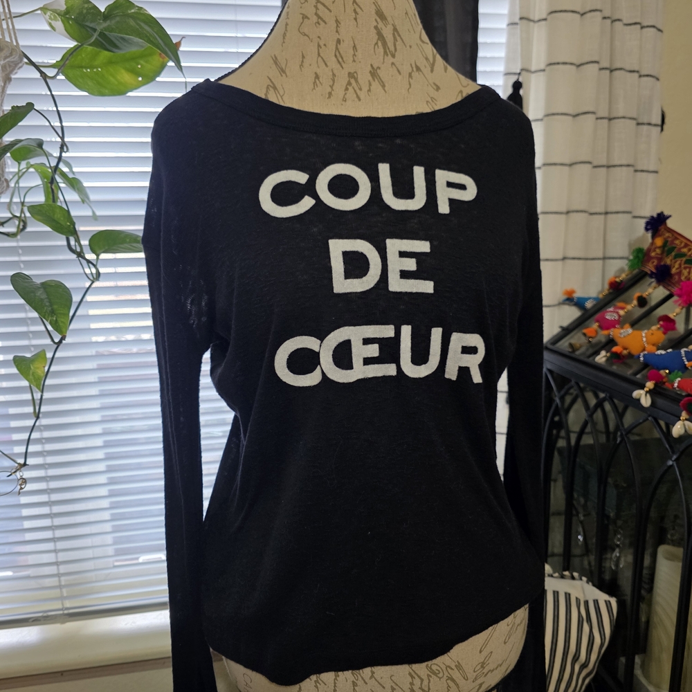 Zadig & Voltaire Black Long Sleeve 'Coup de Cœur' Tee